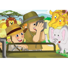A4 Safari 12 Piece Wooden Puzzle  A4 Safari 12 Piece Wooden Puzzle